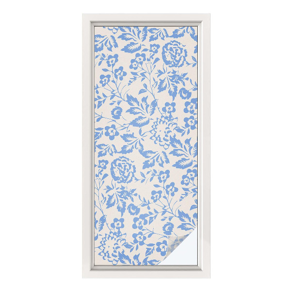 Película de vidro vitral autocolante Flores e folhas