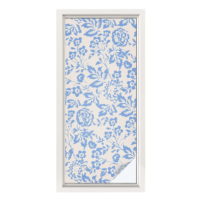 Película de vidro vitral autocolante Flores e folhas