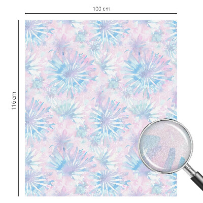 Vinil para vidro privacidade padrão vitral aquarelas florais
