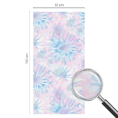 Vinil para vidro privacidade padrão vitral aquarelas florais