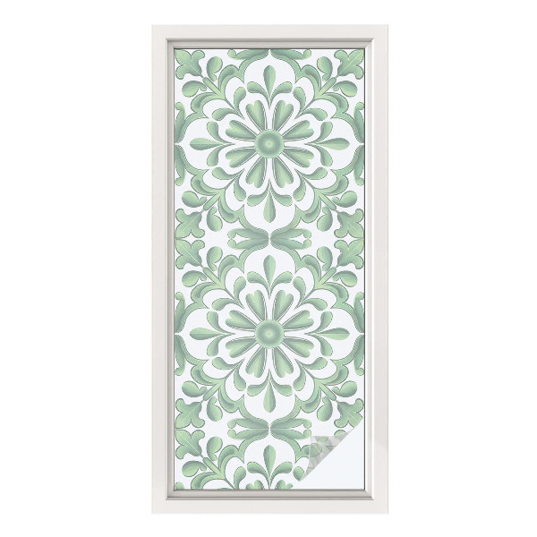 Película de vidro vitral autocolante Folhas verdes