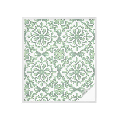 Película de vidro vitral autocolante Folhas verdes