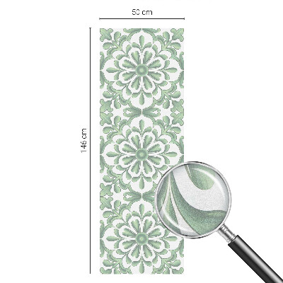 Película de vidro vitral autocolante Folhas verdes