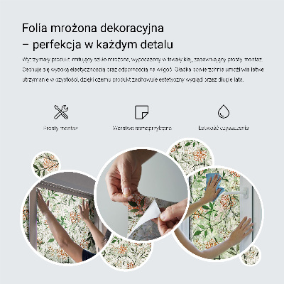 Película de privacidade para janela efeito vitral Elegância vegetal