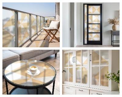 Película de vidro vitral autocolante Triângulos geométricos