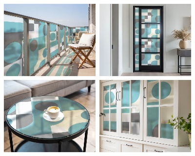 Película de privacidade para janela efeito vitral Padrões geométricos