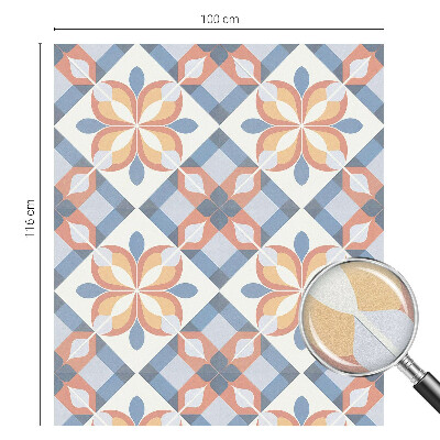 Película de vidro vitral autocolante Simetria colorida