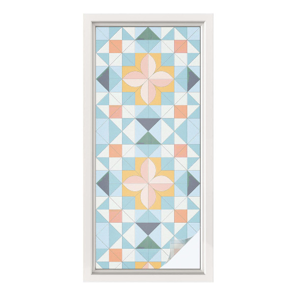 Película decorativa para janela privacidade Geometria colorida