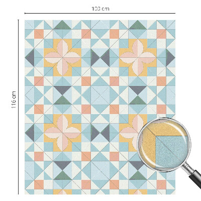 Película decorativa para janela privacidade Geometria colorida