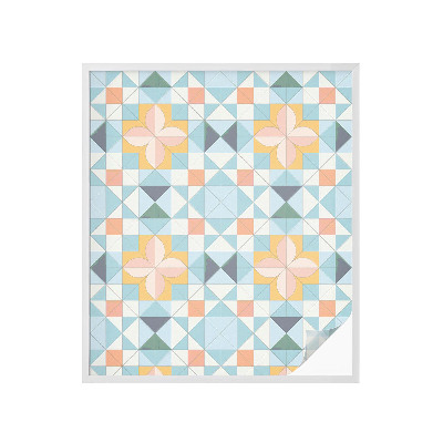 Película decorativa para janela privacidade Geometria colorida