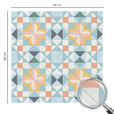 Película decorativa para janela privacidade Geometria colorida