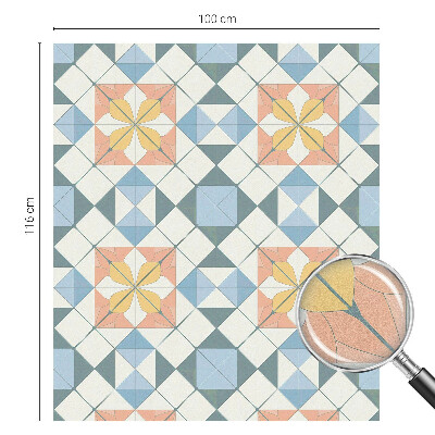 Película de privacidade para janela efeito vitral Simetria colorida