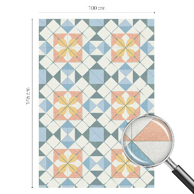 Película de privacidade para janela efeito vitral Simetria colorida