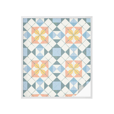 Película de privacidade para janela efeito vitral Simetria colorida