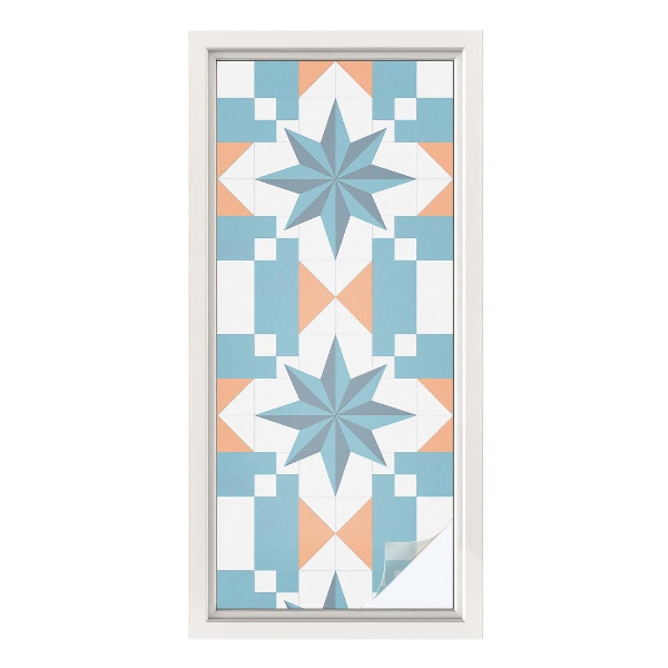 Película de vidro vitral autocolante Estrelas azuis