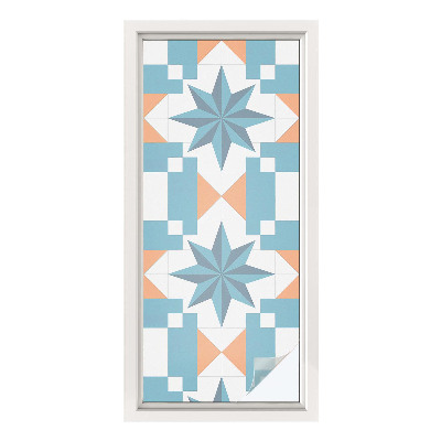 Película de vidro vitral autocolante Estrelas azuis