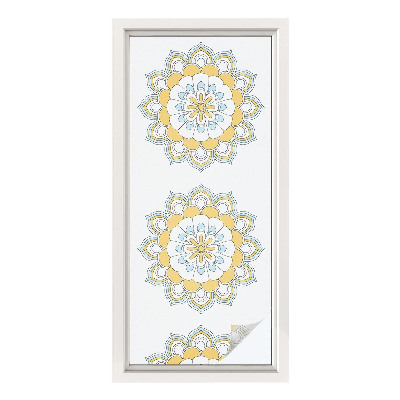 Película de privacidade para janela efeito vitral mandalas coloridas