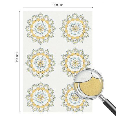 Película de privacidade para janela efeito vitral mandalas coloridas