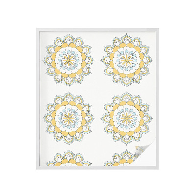 Película de privacidade para janela efeito vitral mandalas coloridas