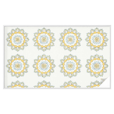 Película de privacidade para janela efeito vitral mandalas coloridas