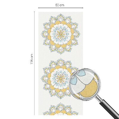 Película de privacidade para janela efeito vitral mandalas coloridas