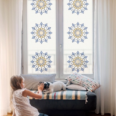 Película de vidro vitral autocolante mandala decorativa