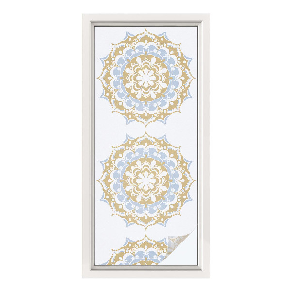 Película de privacidade para janela efeito vitral Mandalas boho