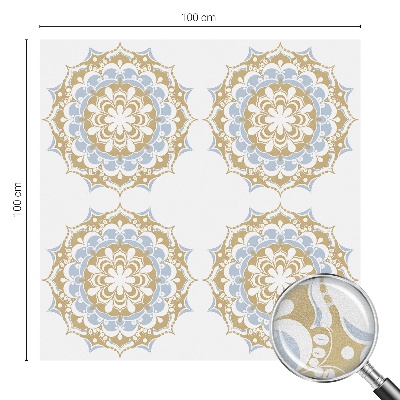 Película de privacidade para janela efeito vitral Mandalas boho