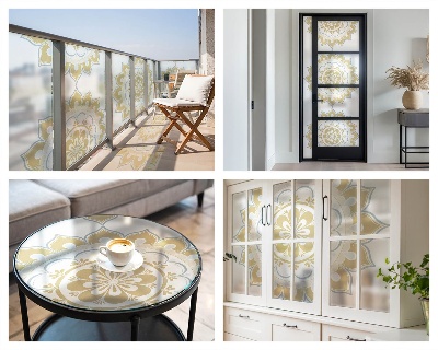 Película vidro janela privacidade Mandala floral