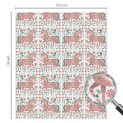 Película decorativa para janela privacidade Cavalos coloridos