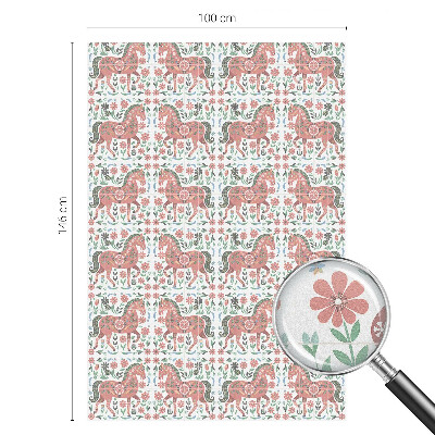 Película decorativa para janela privacidade Cavalos coloridos