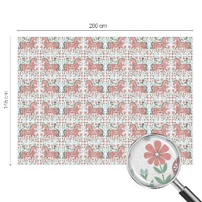 Película decorativa para janela privacidade Cavalos coloridos