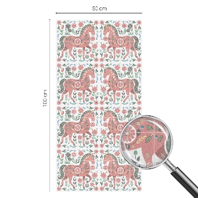 Película decorativa para janela privacidade Cavalos coloridos