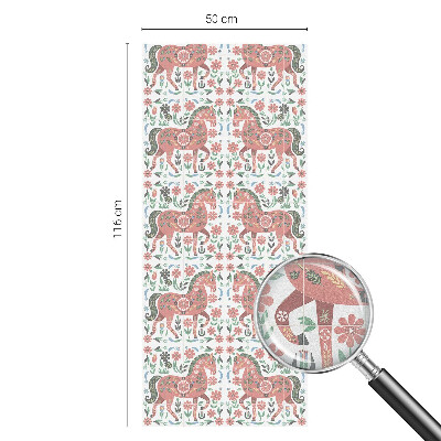 Película decorativa para janela privacidade Cavalos coloridos