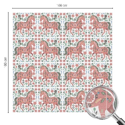 Película decorativa para janela privacidade Cavalos coloridos