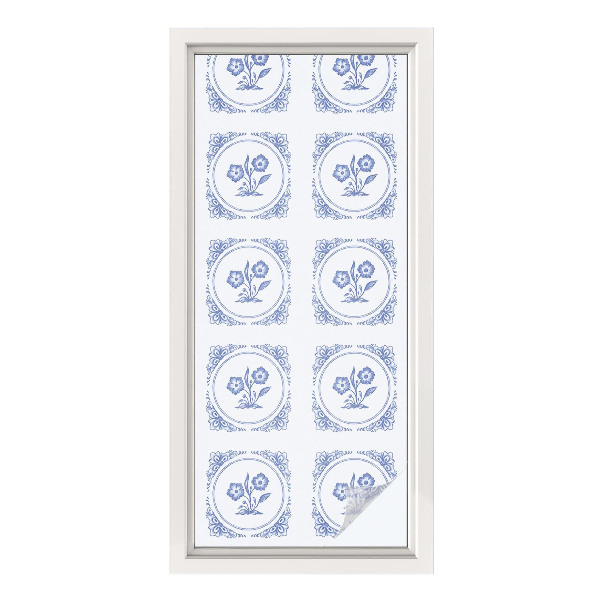 Película de vidro vitral autocolante Flores delicadas