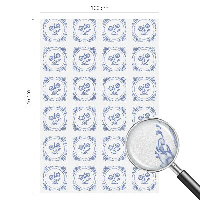 Película de vidro vitral autocolante Flores delicadas