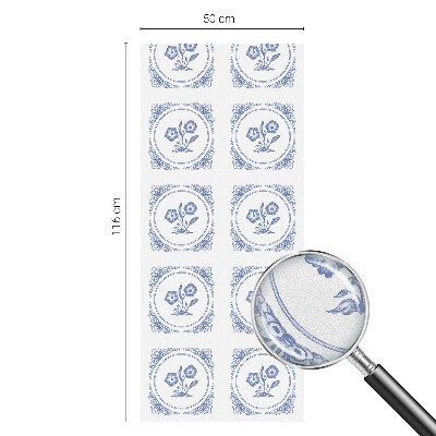 Película de vidro vitral autocolante Flores delicadas