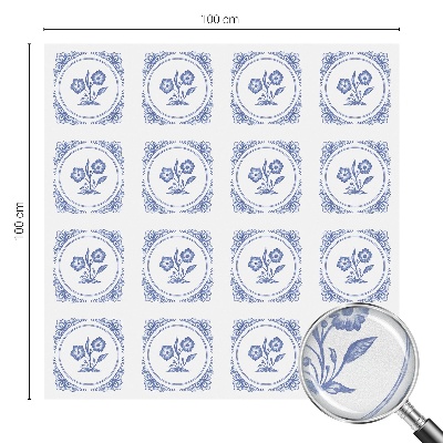 Película de vidro vitral autocolante Flores delicadas