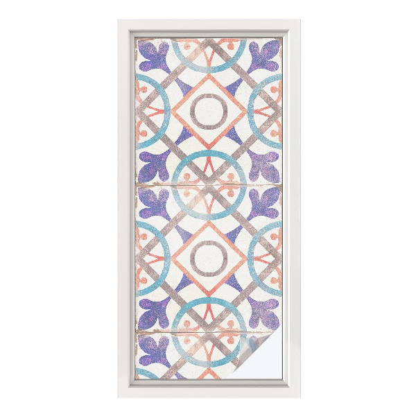 Vinil para vidro privacidade padrão vitral mosaicos coloridos