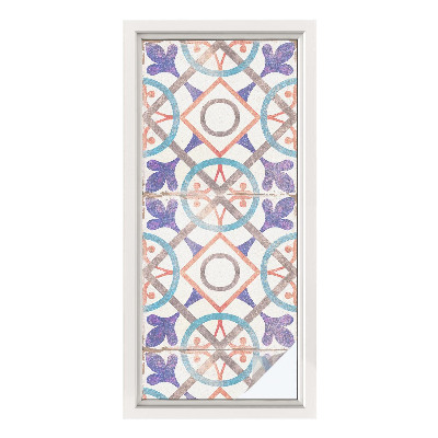 Vinil para vidro privacidade padrão vitral mosaicos coloridos