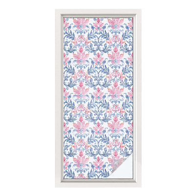 Película de vidro vitral autocolante Simetria floral