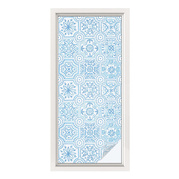 Película vidro janela privacidade Azulejos azuis