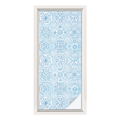 Película vidro janela privacidade Azulejos azuis