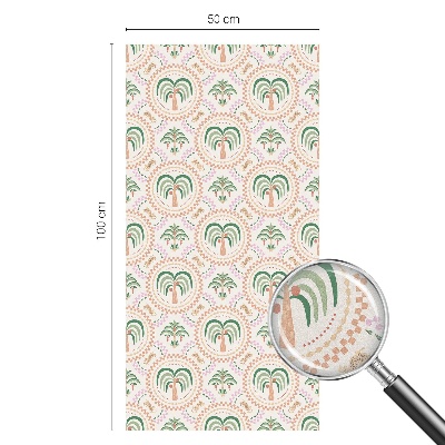 Película de privacidade para janela efeito vitral Palmeiras exóticas