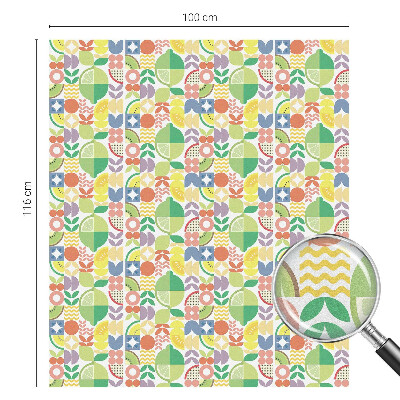 Película de privacidade para janela efeito vitral Frutas coloridas