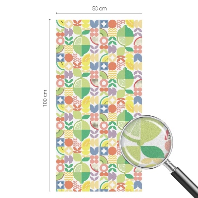 Película de privacidade para janela efeito vitral Frutas coloridas
