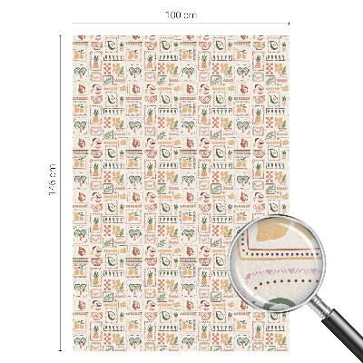 Película de privacidade para janela efeito vitral Padrões folclóricos