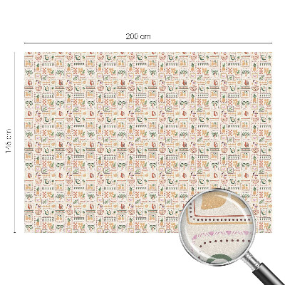 Película de privacidade para janela efeito vitral Padrões folclóricos