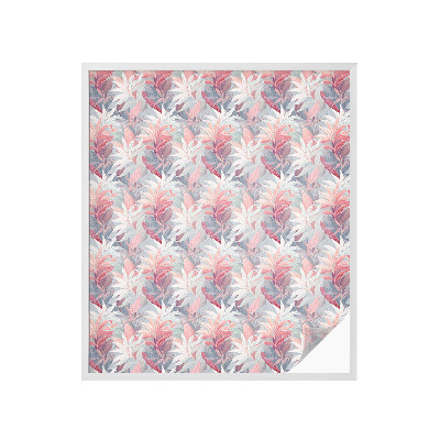 Película de privacidade para janela efeito vitral Folhas de flores